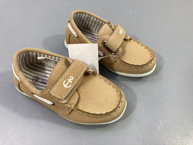 Neuf-Baskets basses style bateau imitation daim beige Ancre, moins cher chez Petit Kiwi