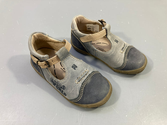 Sandales fermées bleu-gris N, moins cher chez Petit Kiwi