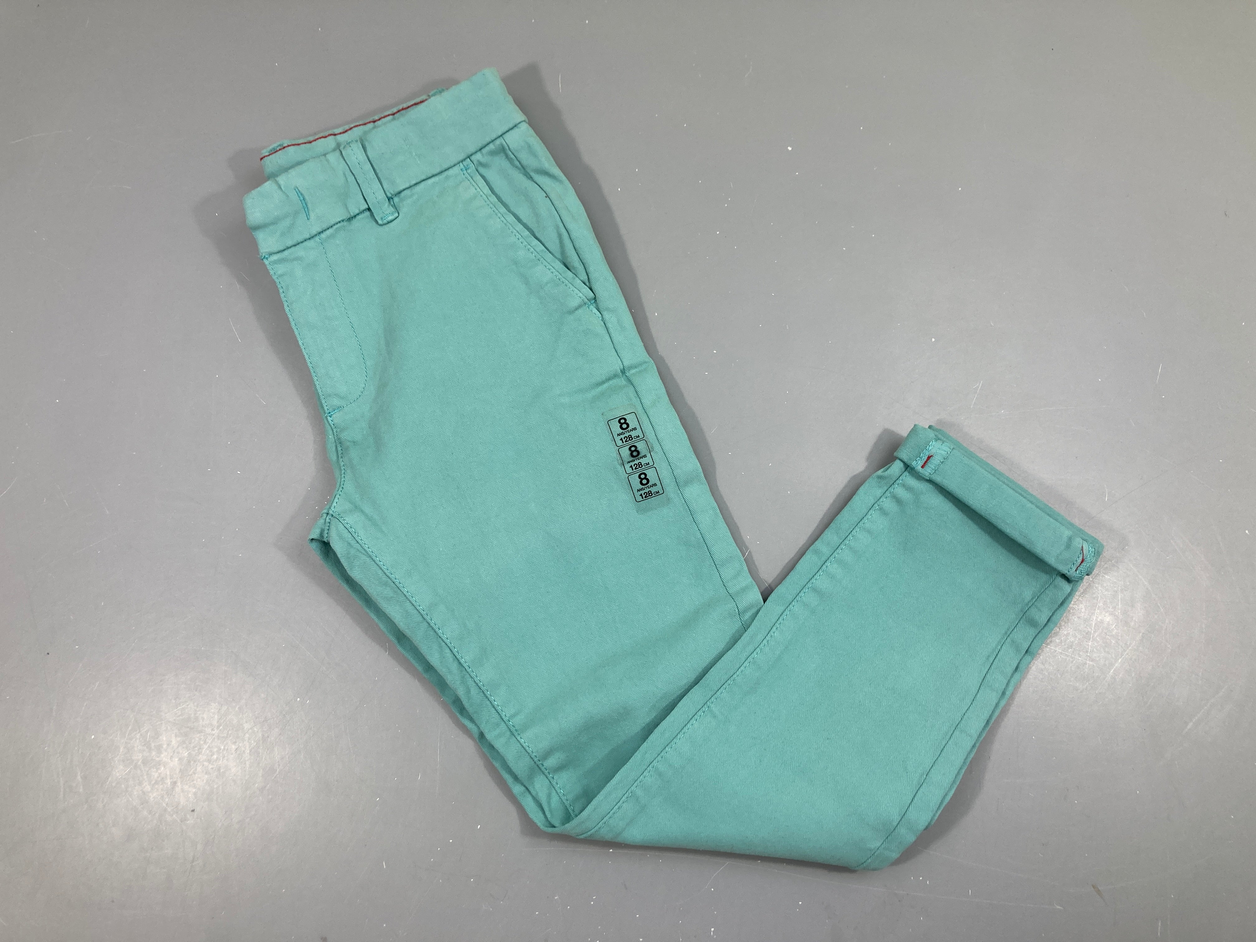 Neuf-Pantalon bleu à revers Chino Hugo