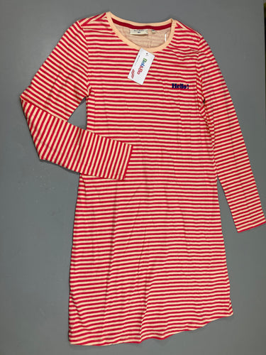 Robe de nuit ml rayé beige-rose Hello, moins cher chez Petit Kiwi