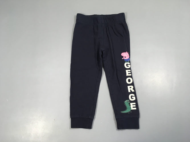 Pantalon jersey bleu marine Peppa pig, moins cher chez Petit Kiwi