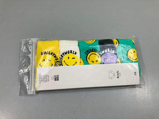 Neuf-5 Slips Smiley World, moins cher chez Petit Kiwi