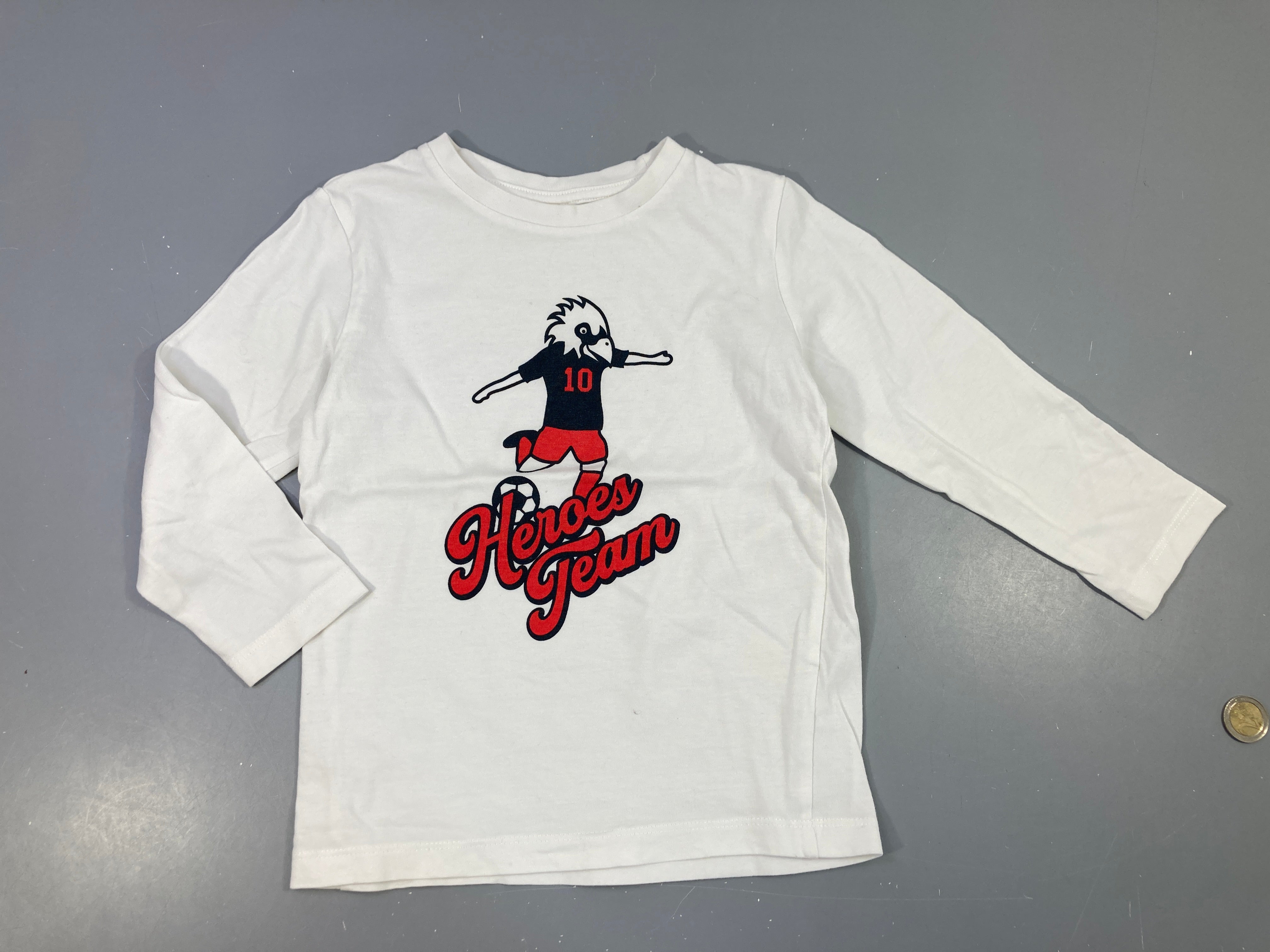 T-shirt m.l blanc Heroes Team