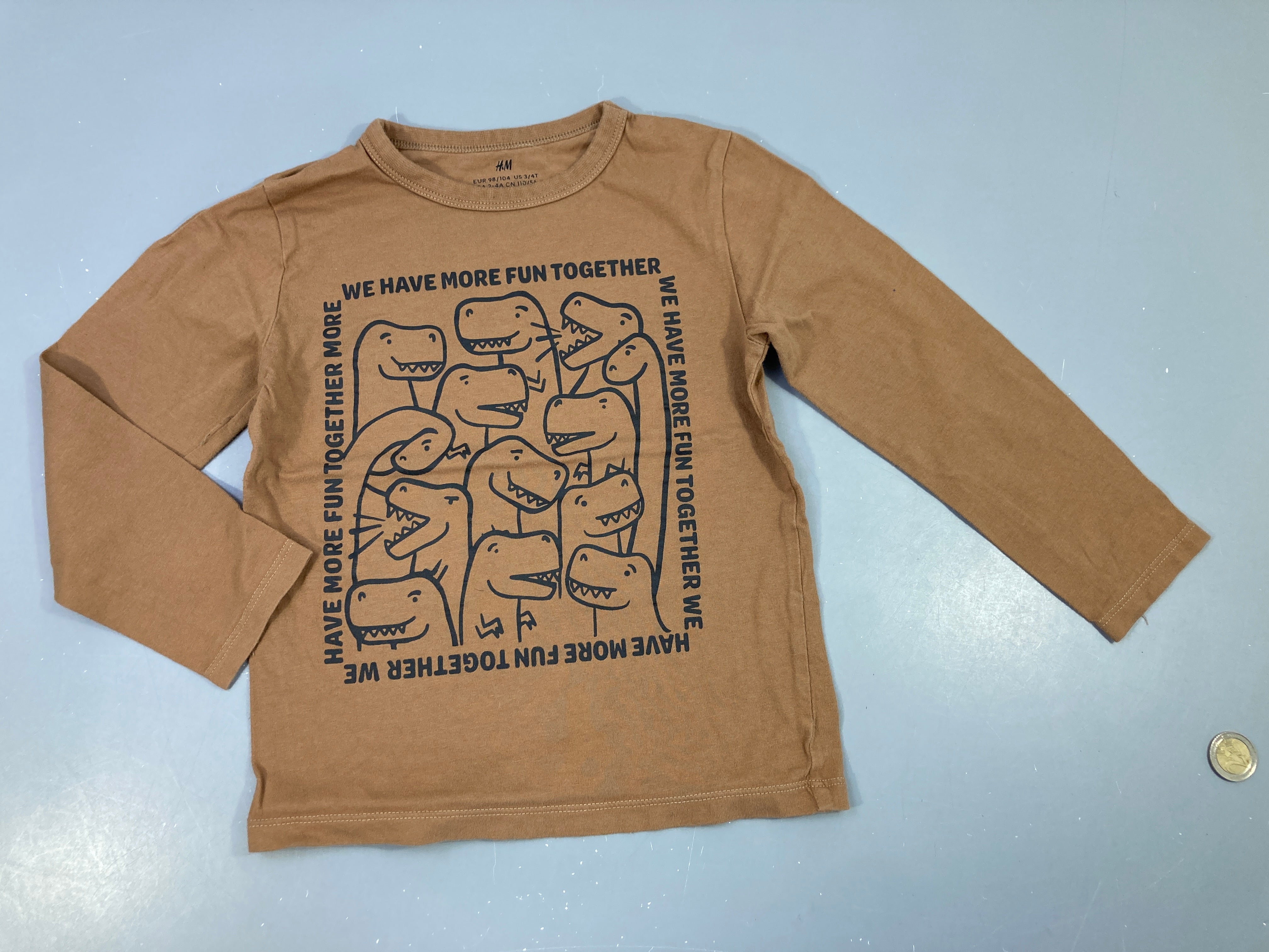 T-shirt m.l brun Dinos cadre
