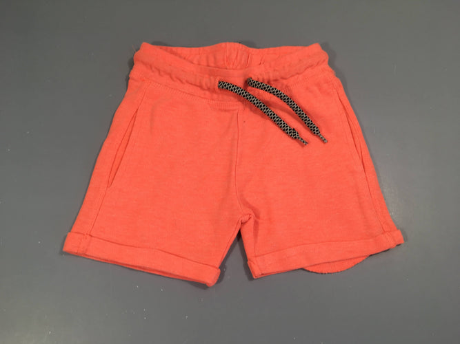 Bermuda molleton orange néon, moins cher chez Petit Kiwi