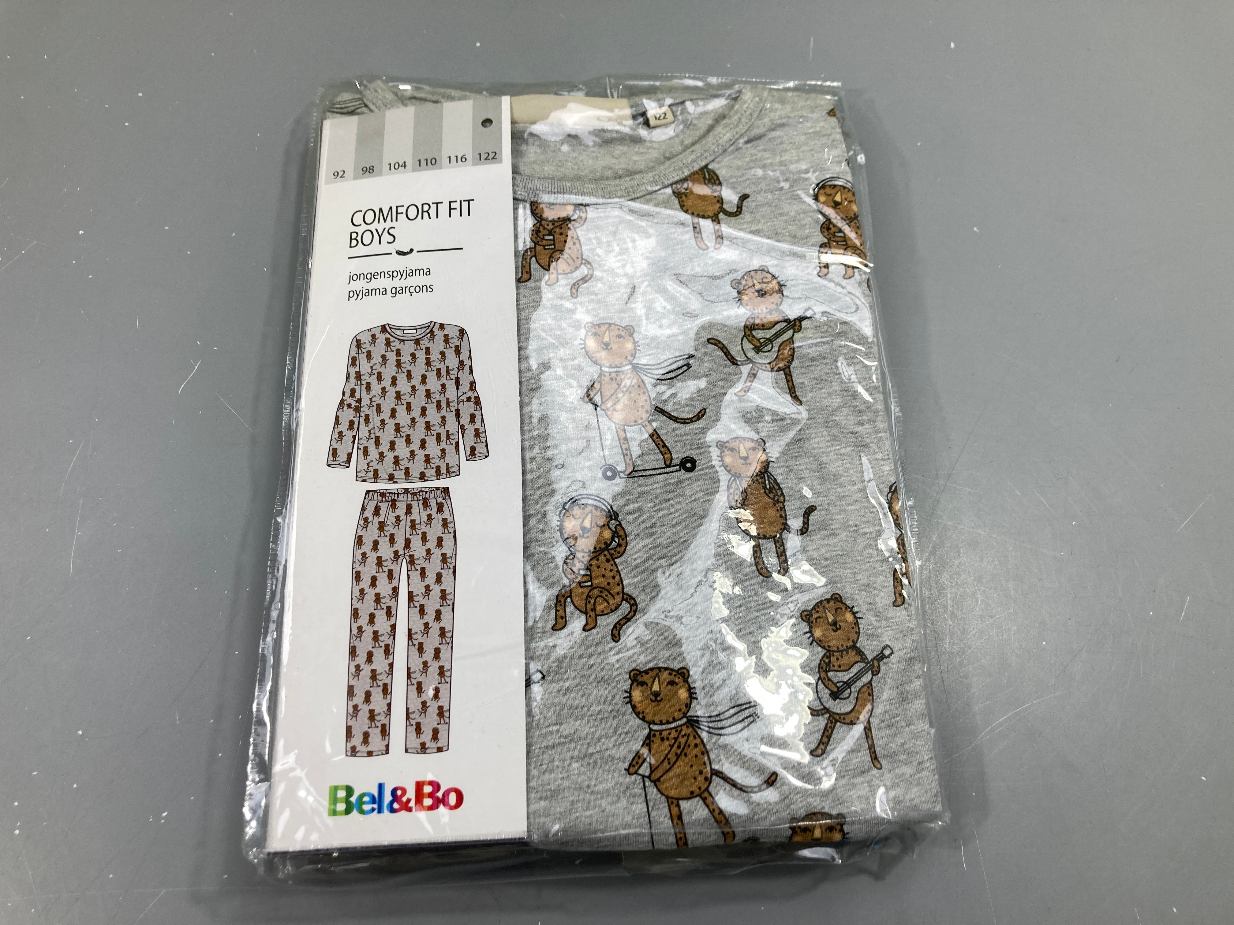 Neuf-Pyjama 2pcs jersey gris félins