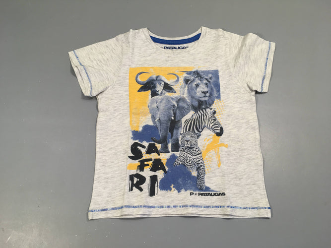 T-shirt m.c gris flammé animaux Pataugas, moins cher chez Petit Kiwi