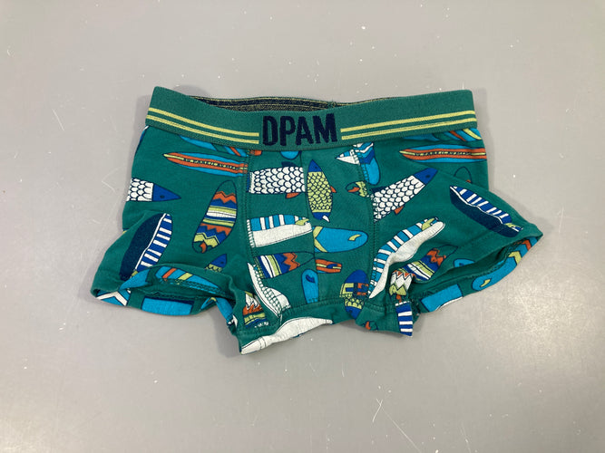 Boxer vert planches surf, moins cher chez Petit Kiwi