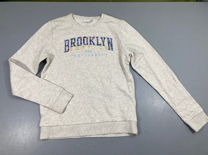 Sweat greige chiné Brooklyn, moins cher chez Petit Kiwi
