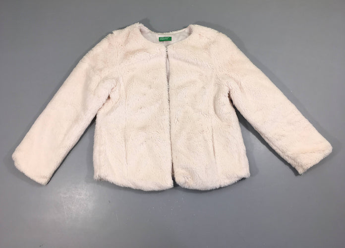 Veste fausse fourrure rose pâle, moins cher chez Petit Kiwi