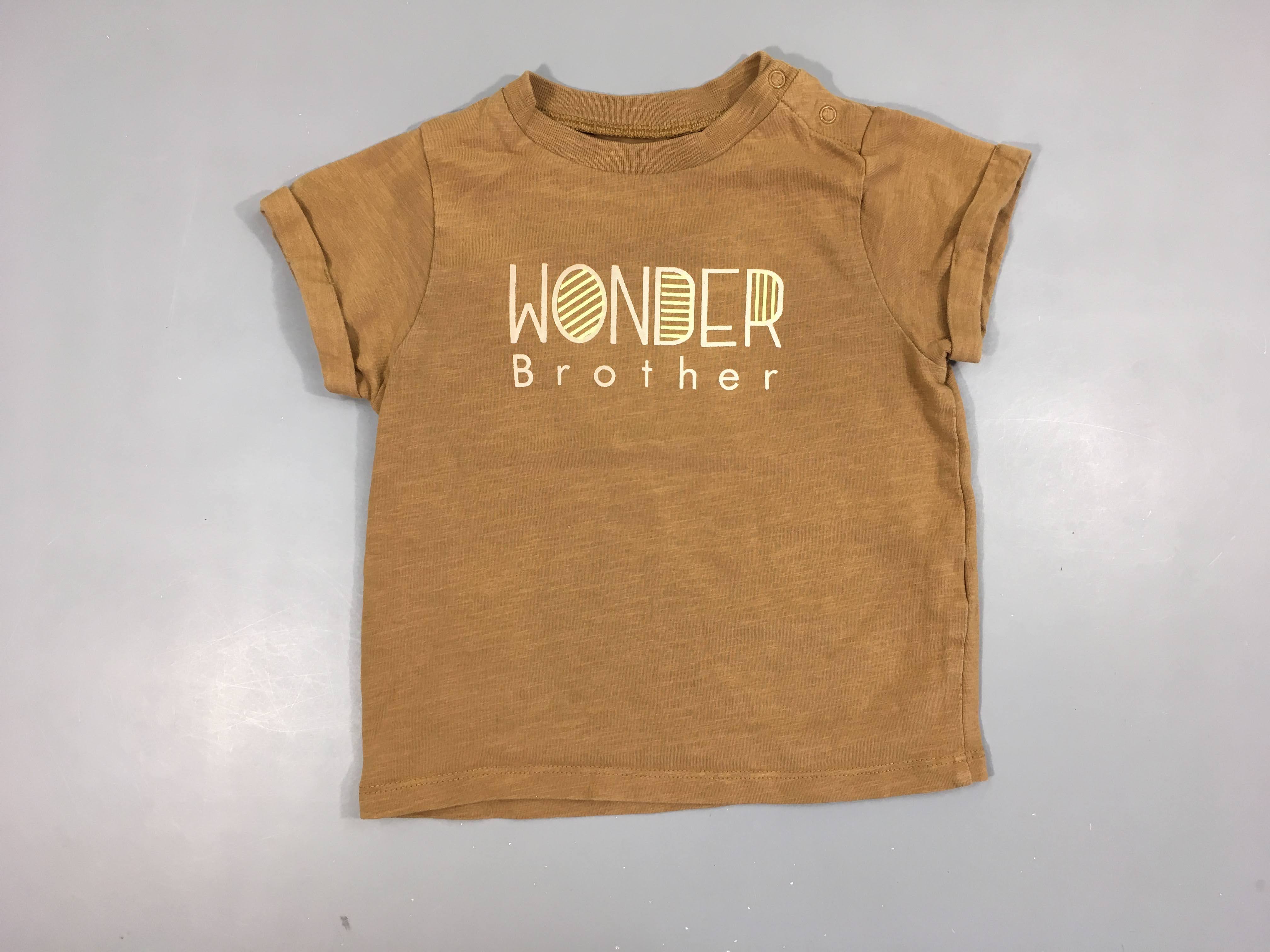 T-shirt m.c brun flammé wonder brother