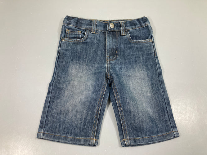 Bermuda en jean foncé effet délavé, moins cher chez Petit Kiwi