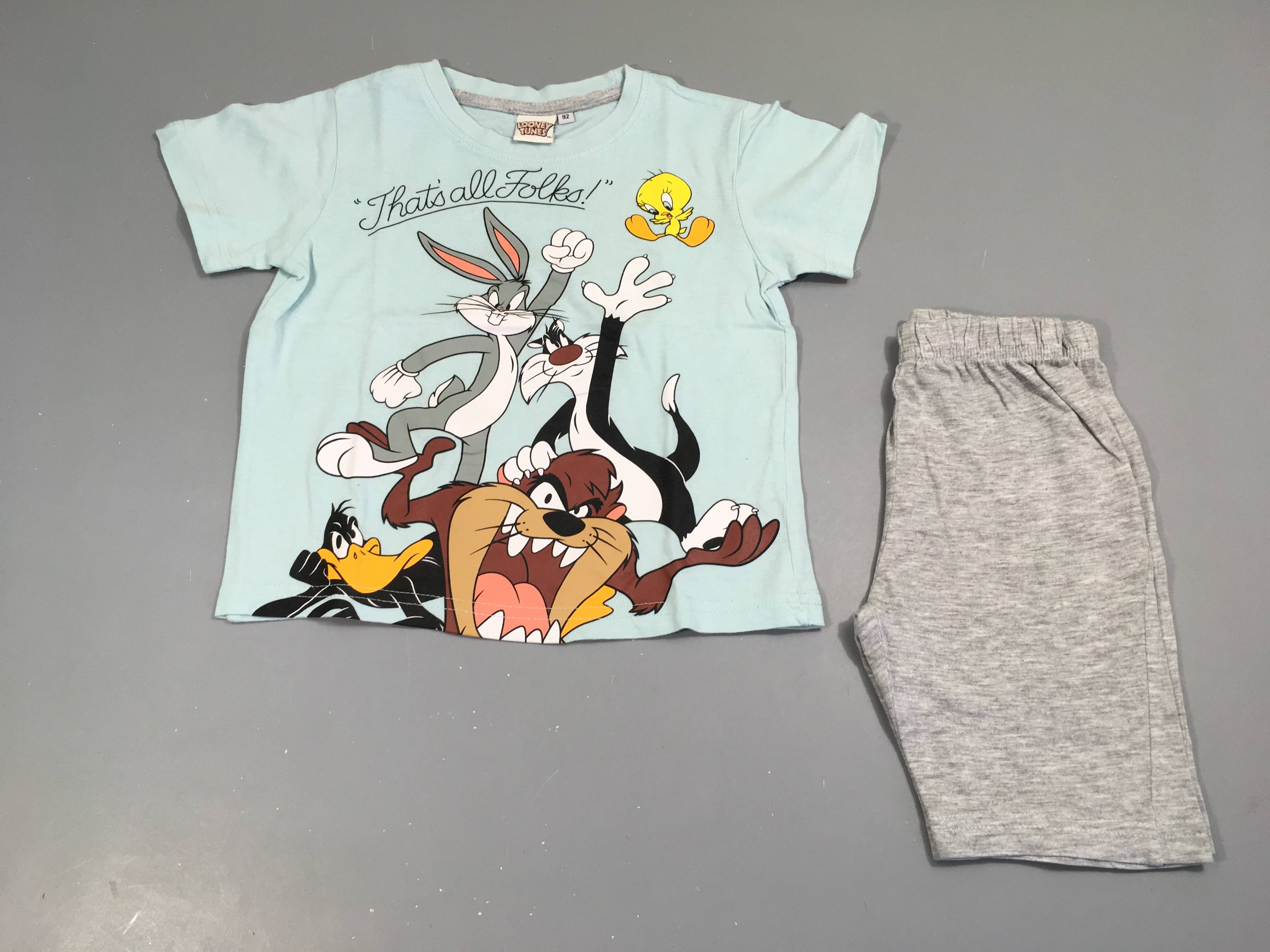 Pyjashort 2pcs jersey bleu Looney tunes