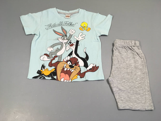 Pyjashort 2pcs jersey bleu Looney tunes, moins cher chez Petit Kiwi
