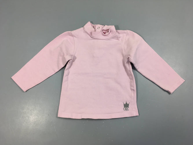 T-shirt m.l rose col montant, moins cher chez Petit Kiwi