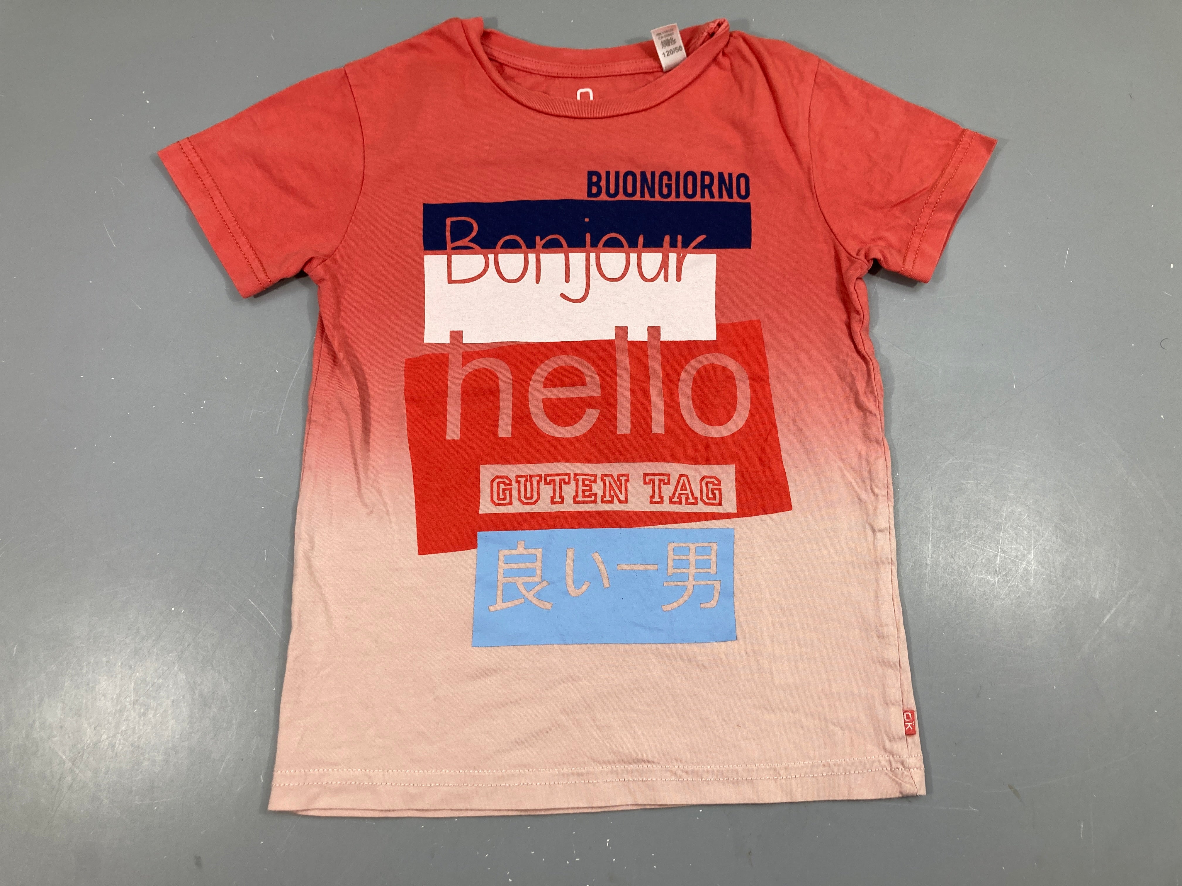 T-shirt m.c orangé Bonjour