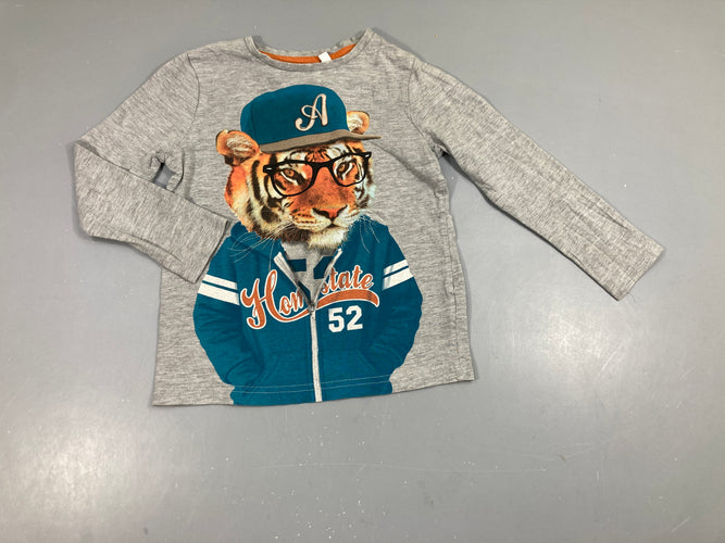 T-shirt m.l gris Tigre casquette, moins cher chez Petit Kiwi