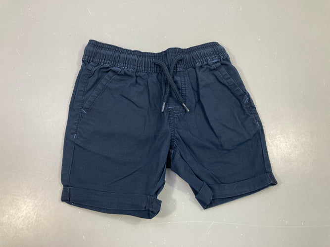 Bermuda bleu foncé à revers, moins cher chez Petit Kiwi