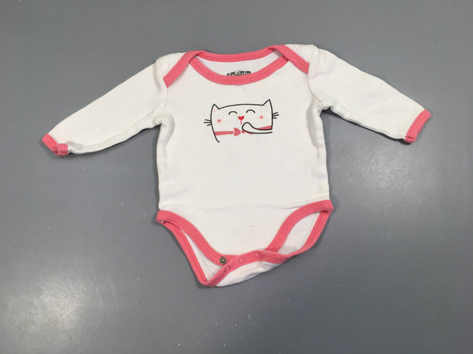 Body m.l blanc chat, moins cher chez Petit Kiwi