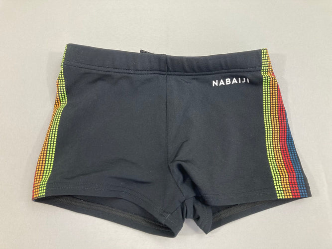 Maillot boxer noir bandes multicolores nabaji, moins cher chez Petit Kiwi