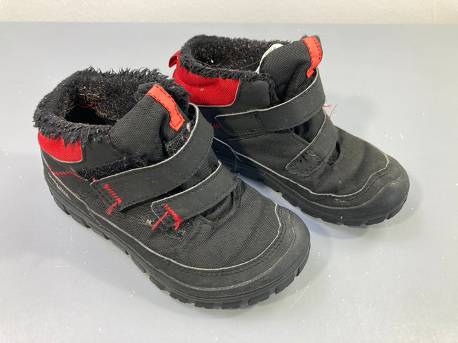 Bottines fourées SH100 waterproof noir/rouge, 31, moins cher chez Petit Kiwi