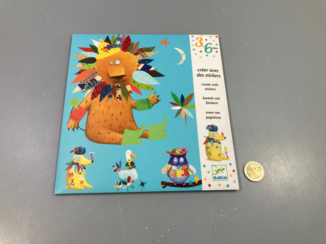 NEUF Créer avec des stickers- animaux, 3-6a, moins cher chez Petit Kiwi