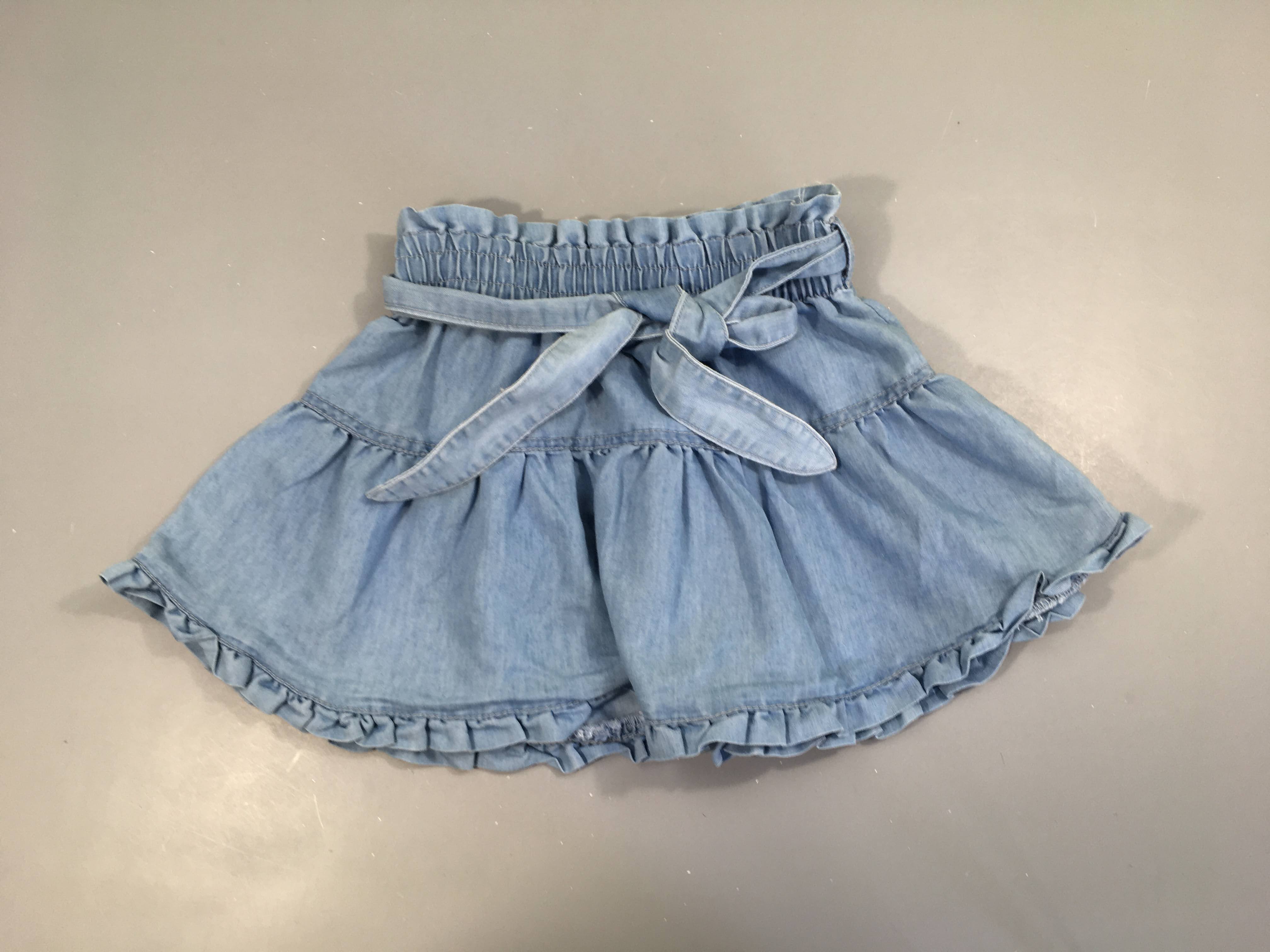 Jupe denim ceinture textile