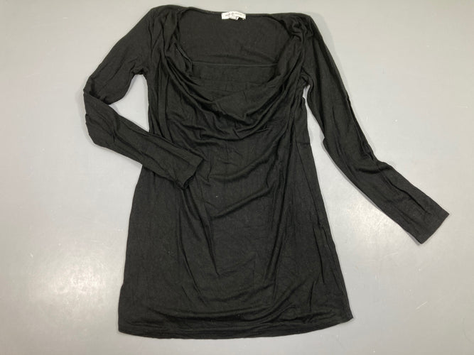 Tunique m.l d'allaitement jersey noir, moins cher chez Petit Kiwi