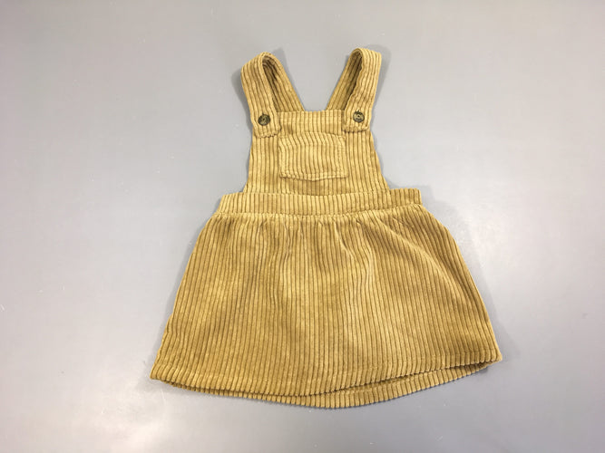 Robe salopette ocre côtelé, moins cher chez Petit Kiwi