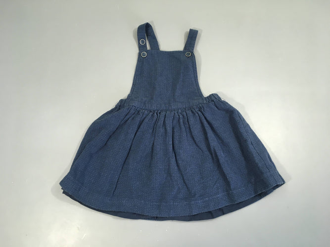 Robe salopette bleu foncé mini points, moins cher chez Petit Kiwi
