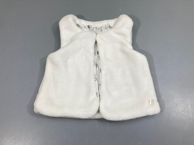 Gilet berger velours blanc, moins cher chez Petit Kiwi