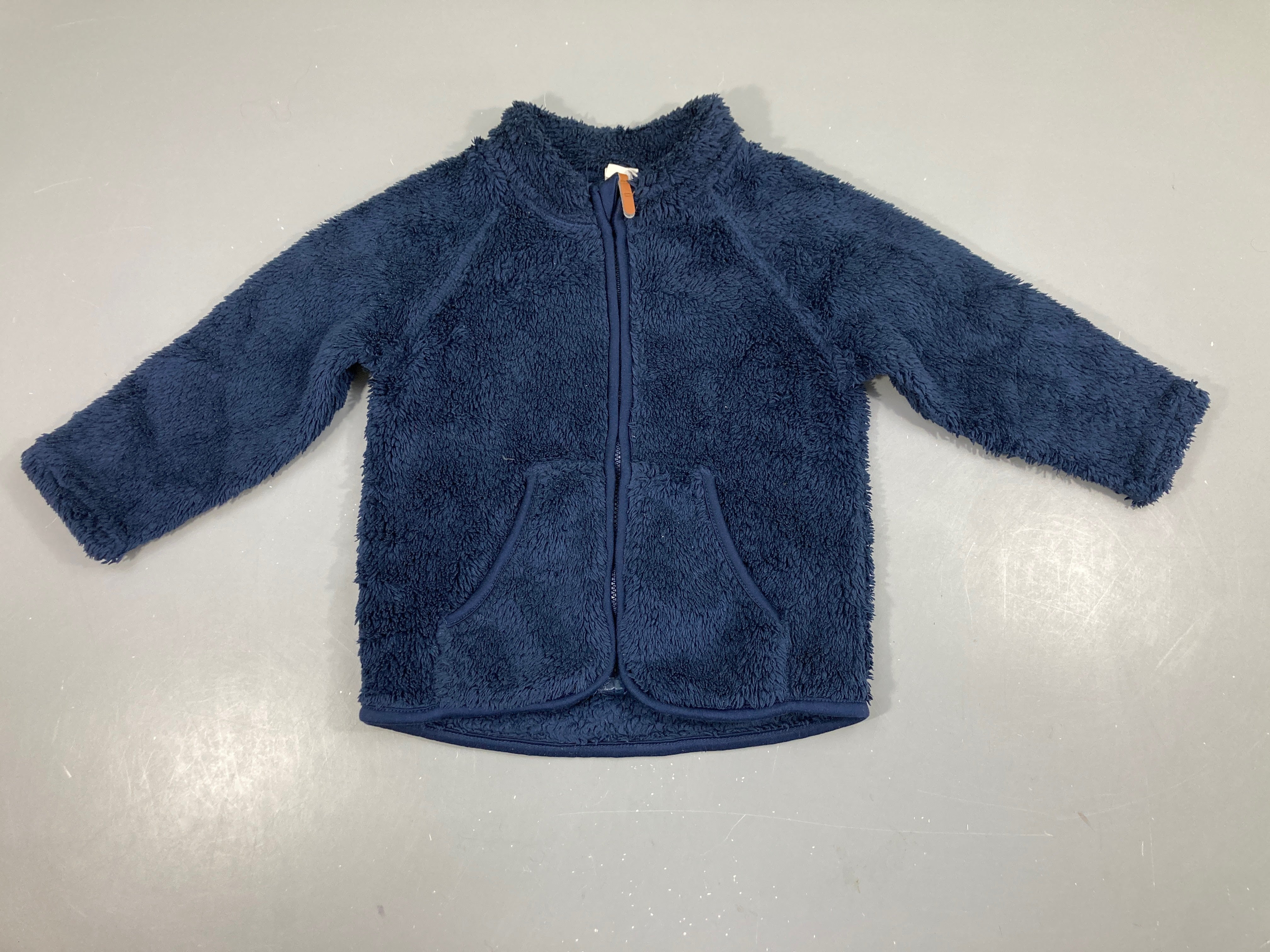 Sweat zippé velours bleu foncé