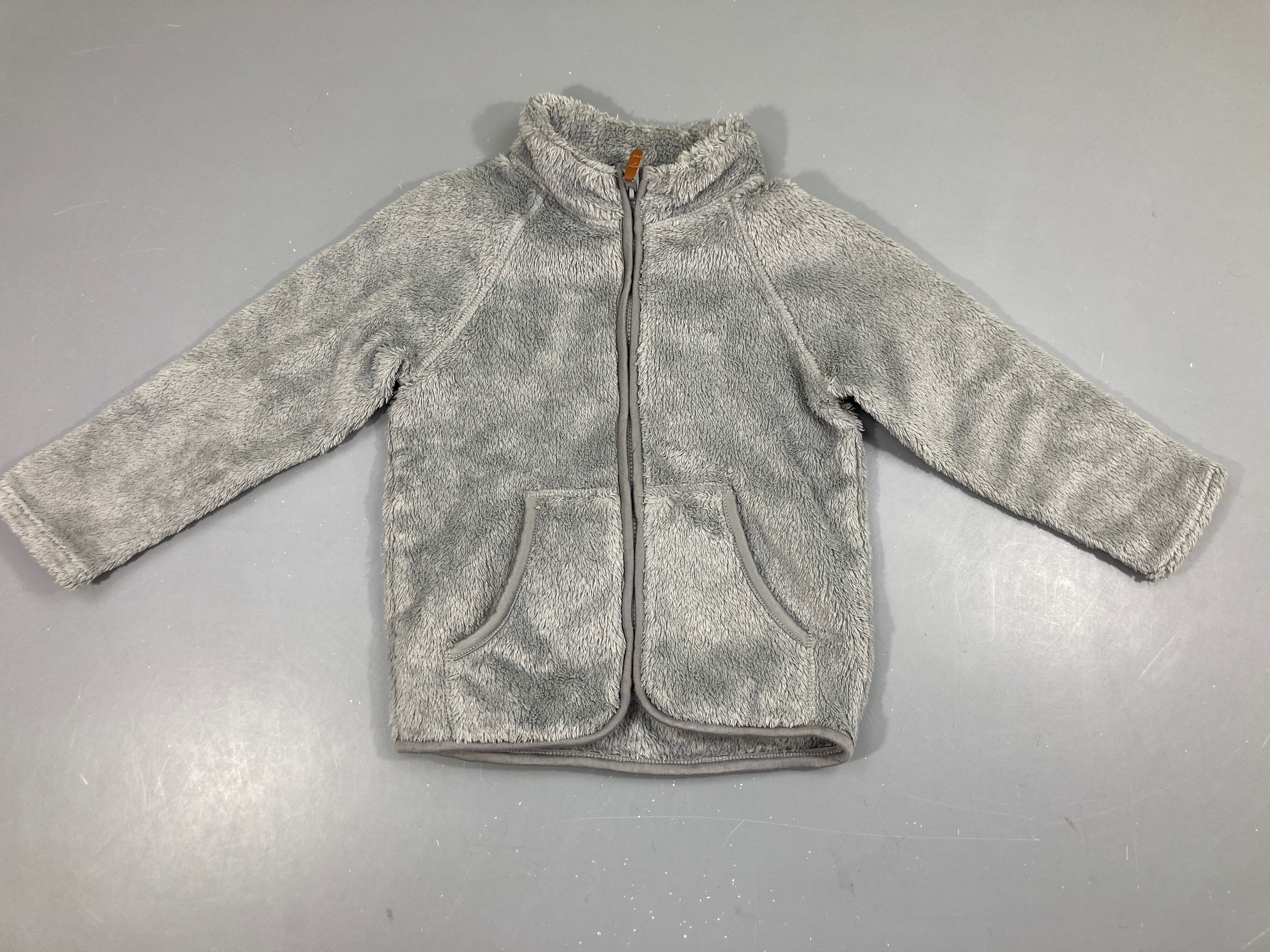 Sweat zippé velours gris