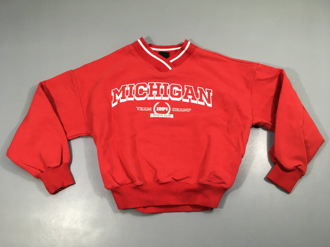 Sweat court rouge Michigan, moins cher chez Petit Kiwi
