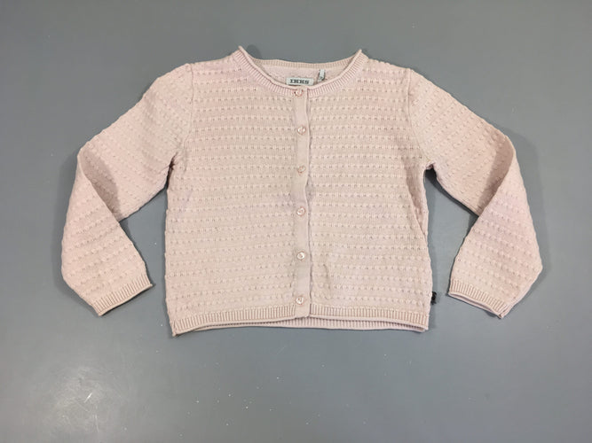 Gilet texturé jaune rose pâle, moins cher chez Petit Kiwi