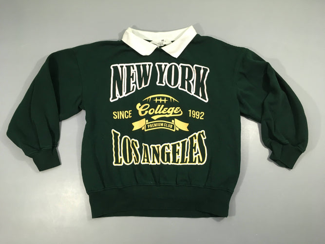 Sweat vert col New-York, moins cher chez Petit Kiwi