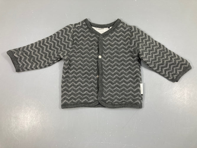 Gilet à pressions gris vagues, moins cher chez Petit Kiwi