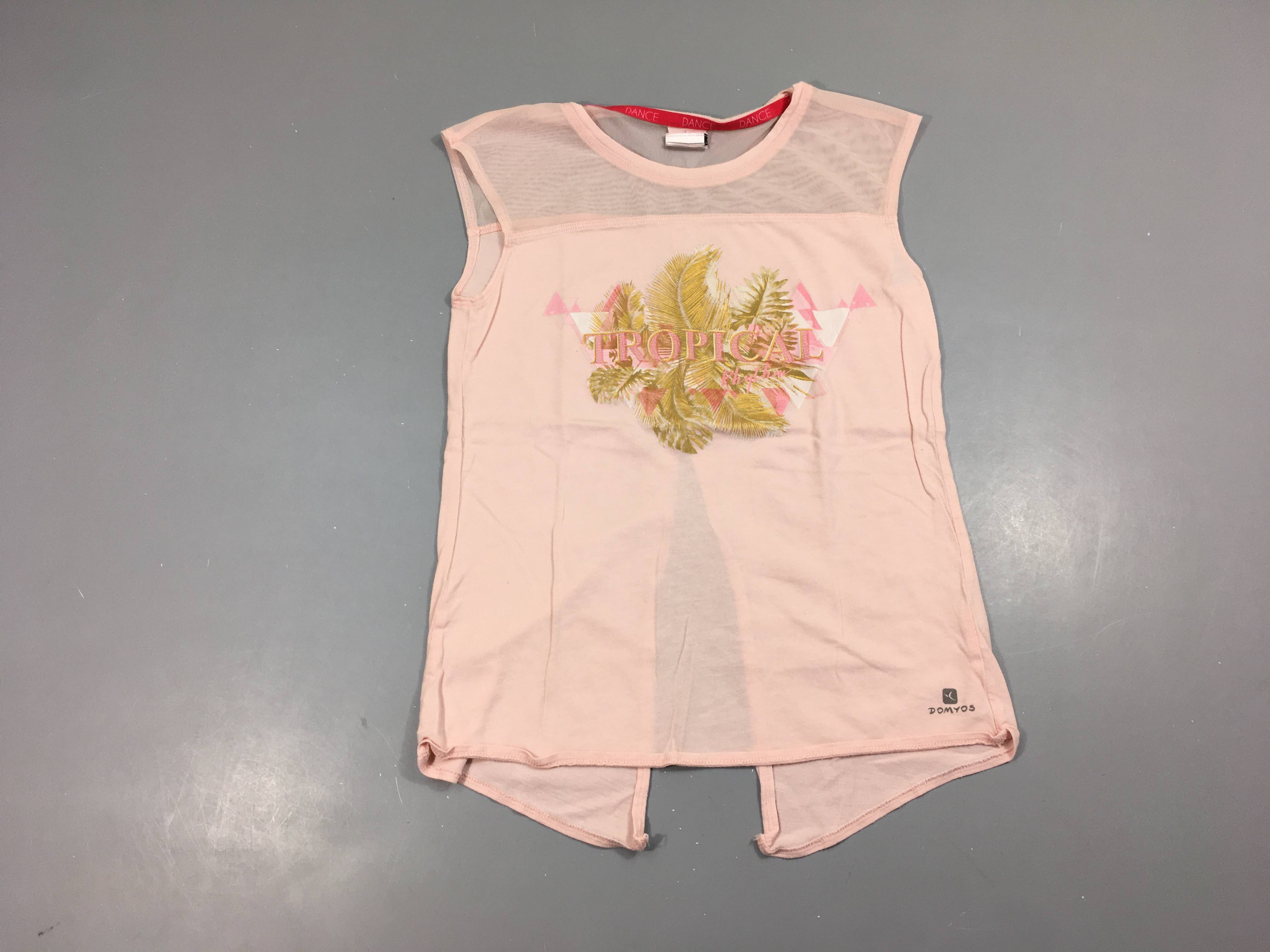 T-shirt m.c rose dentelle Tropical