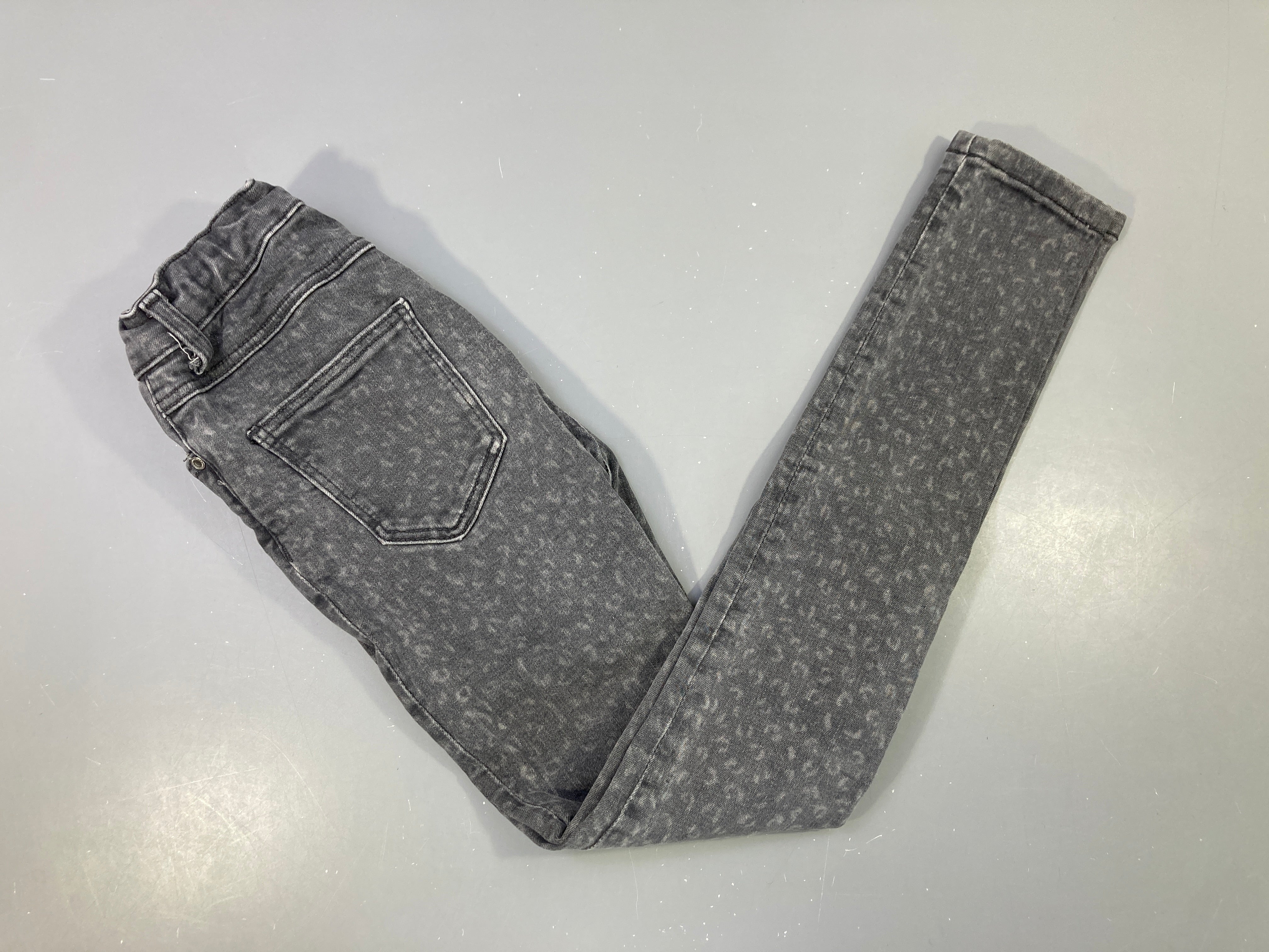 Pantalon denim gris léopard Super Skinny