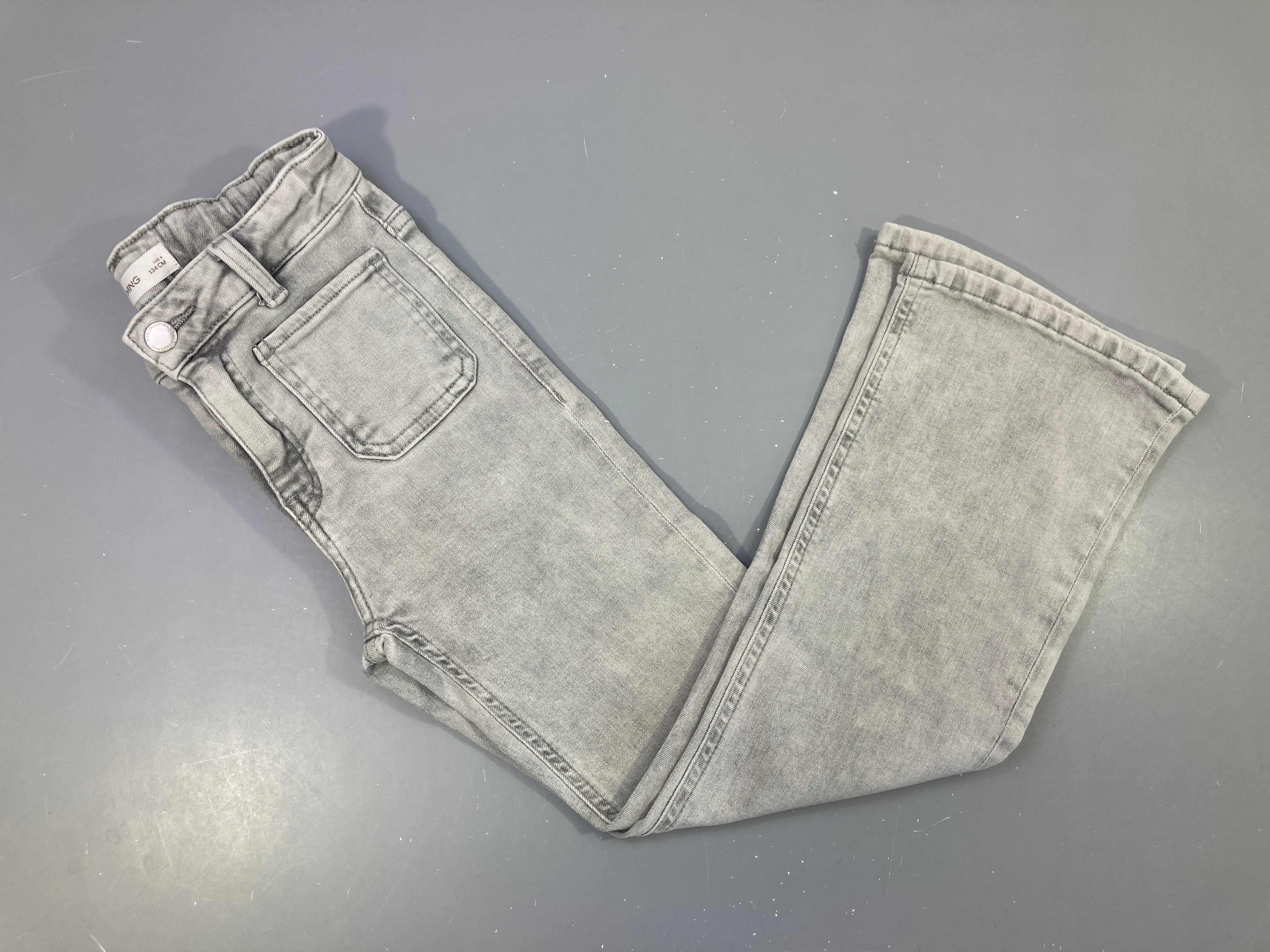 Pantalon denim gris clair poches avant