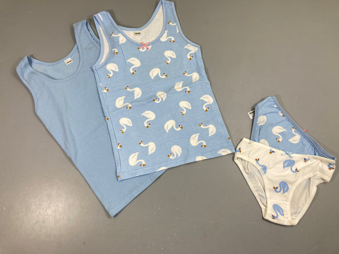 2 chemisettes s.m bleu cygnes + 2 culottes, moins cher chez Petit Kiwi