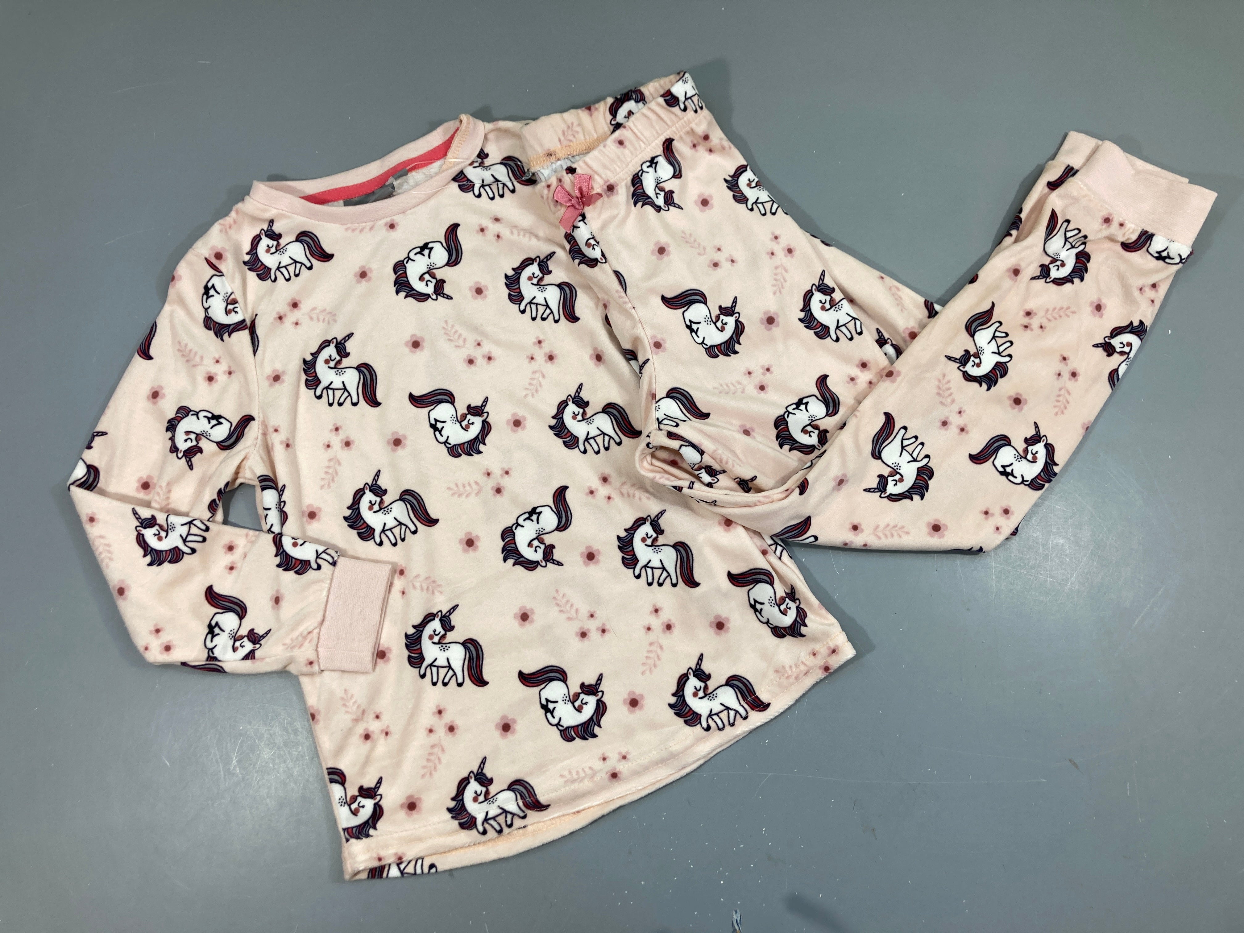 NEUF Pyjama 2pcs velours rose licornes, Action