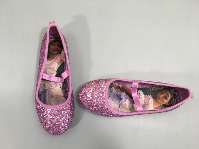 Ballerines Reine des neiges mauve pailleté, moins cher chez Petit Kiwi