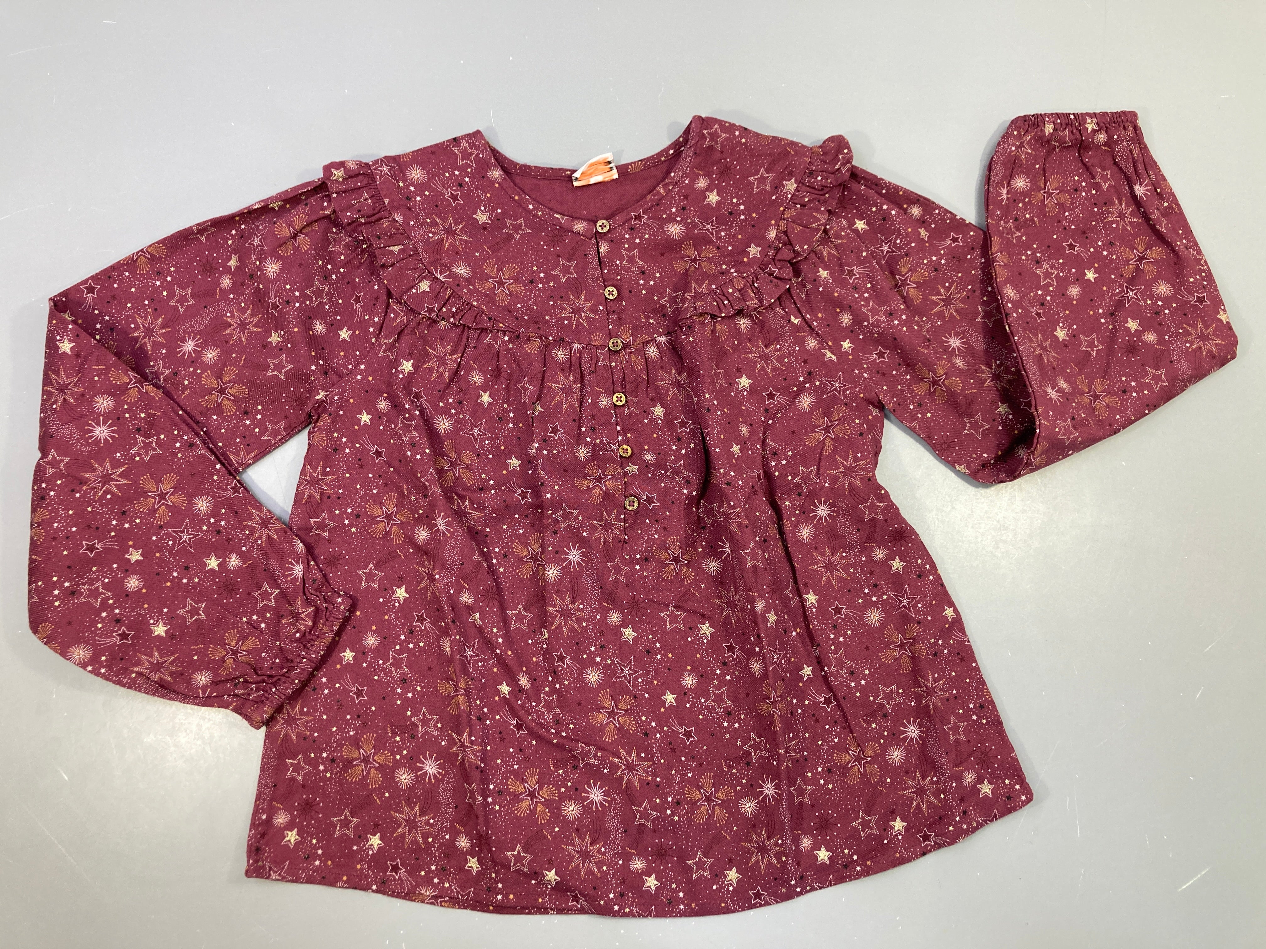 Blouse ml mauve étoiles