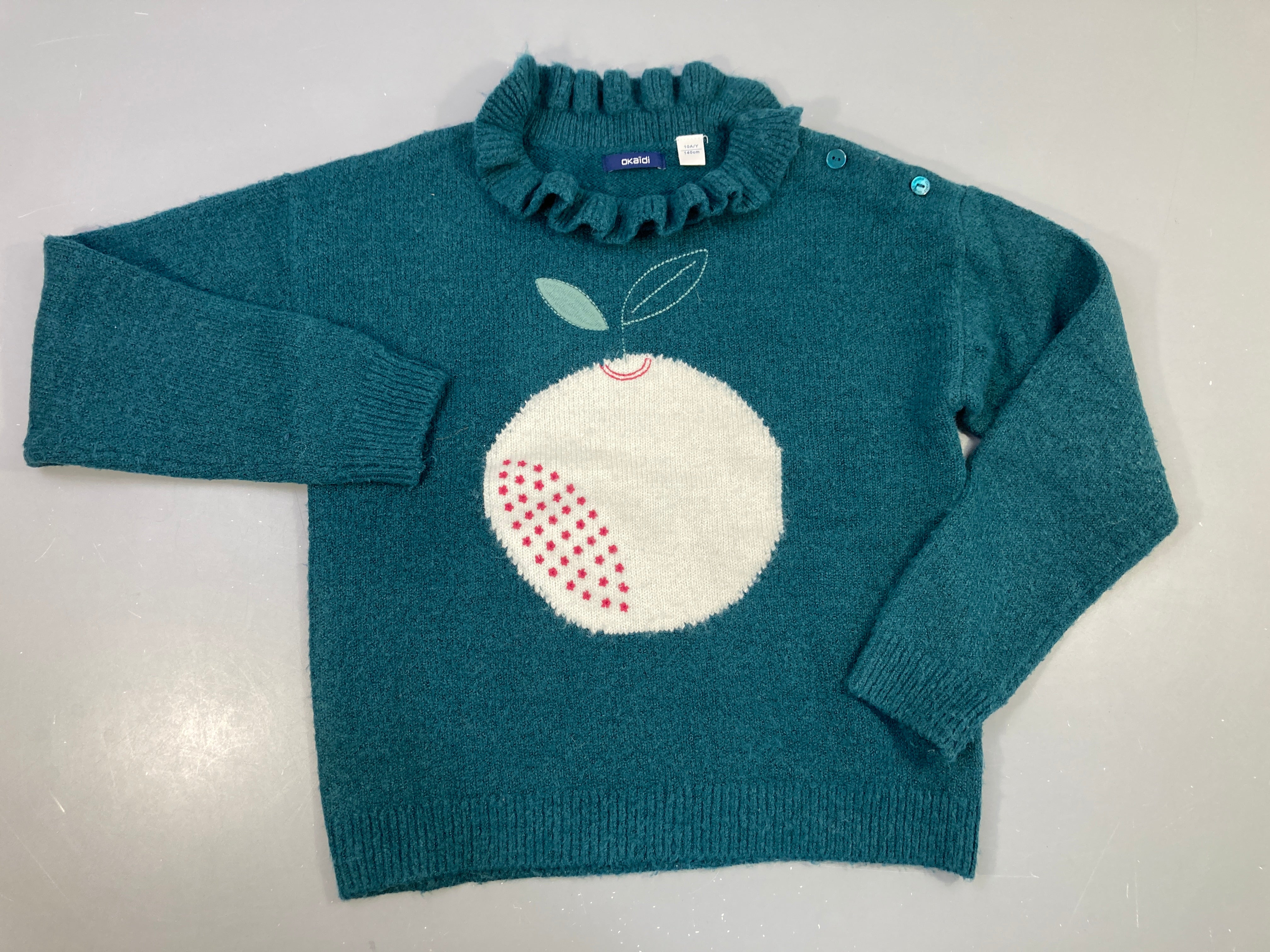 Pull épais vert pomme col