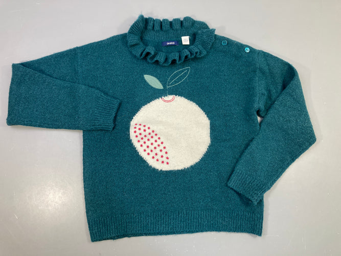 Pull épais vert pomme col, moins cher chez Petit Kiwi