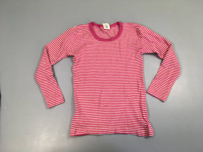 Chemisette vintage ml blanc rayé rose, moins cher chez Petit Kiwi