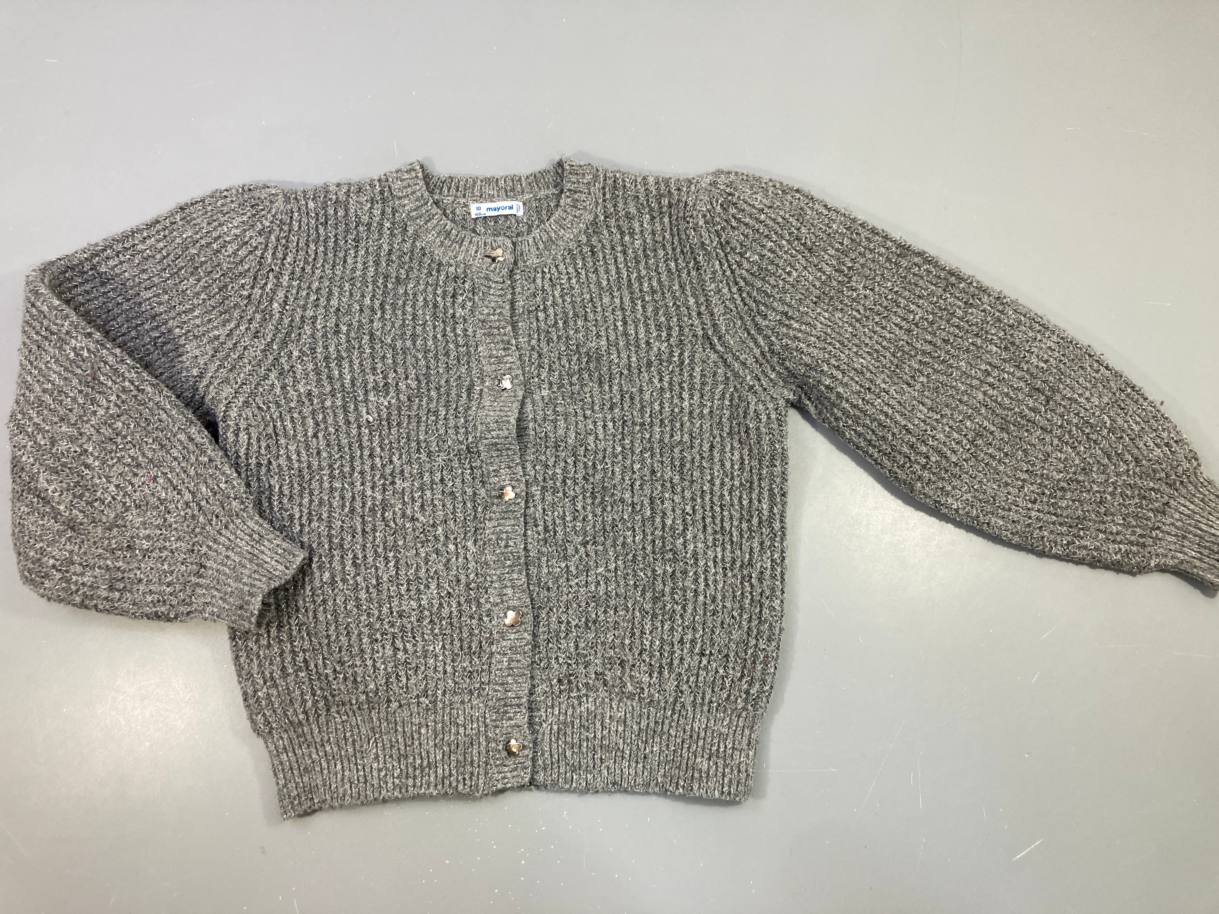 Gilet épais gris chiné 4% laine, bouloché