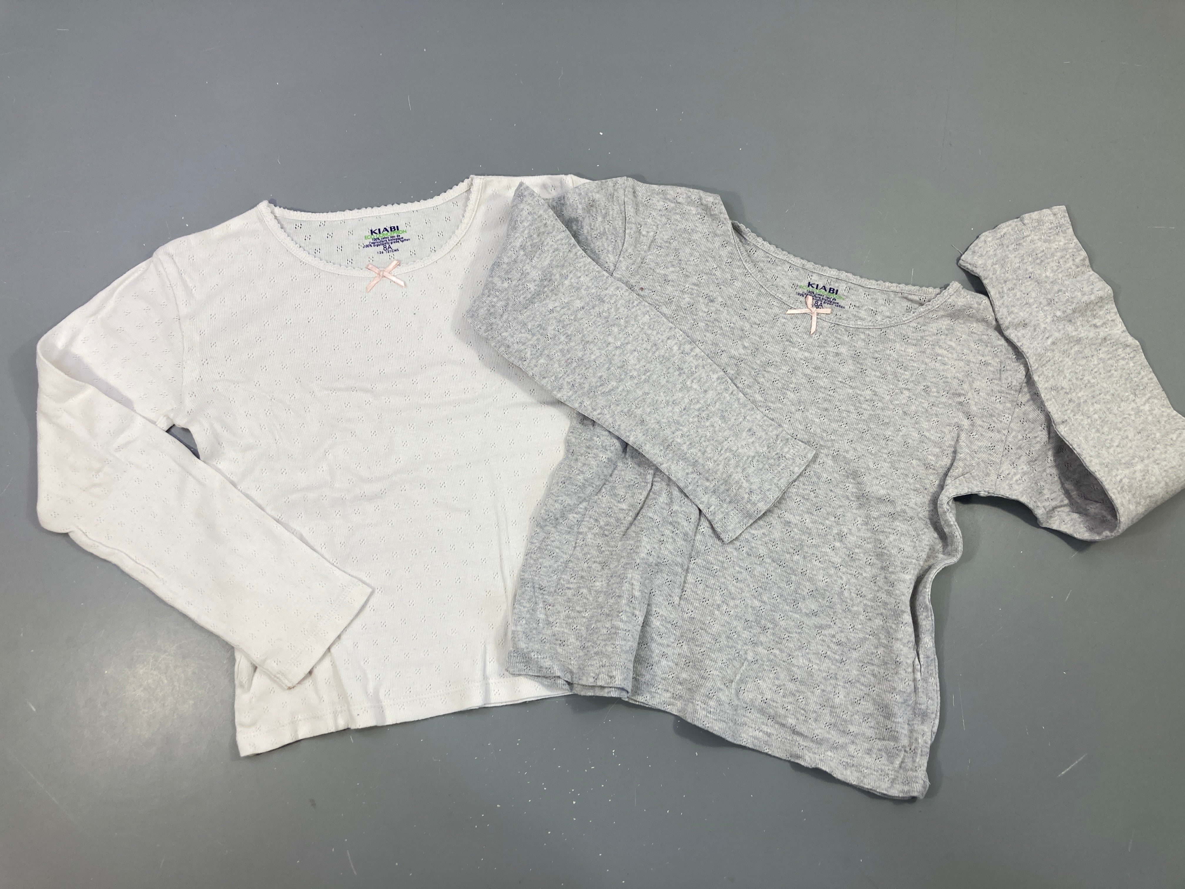 2 chemisettes ml blanc/gris chiné