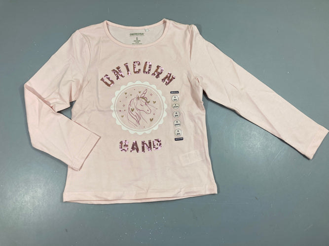 NEUF T-shirt m.l rose Unicorn sequins, moins cher chez Petit Kiwi